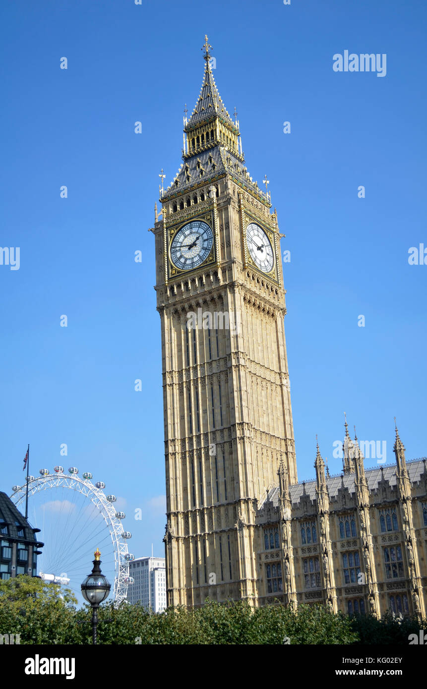 Big Ben Queen Elizabeth Tower and Houses of Parliament, London, UK. Stock Photo
