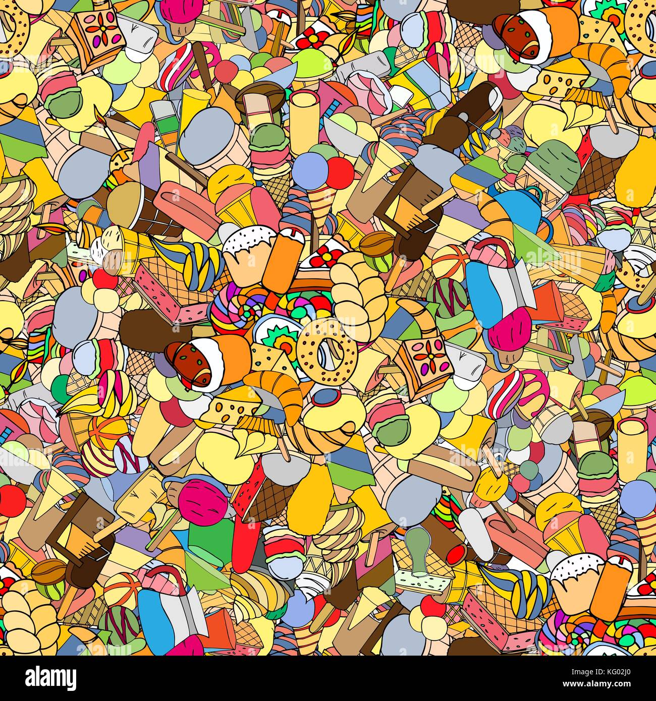 Seamless pattern with ice cream. Vector illustration Stock Vector Image ...