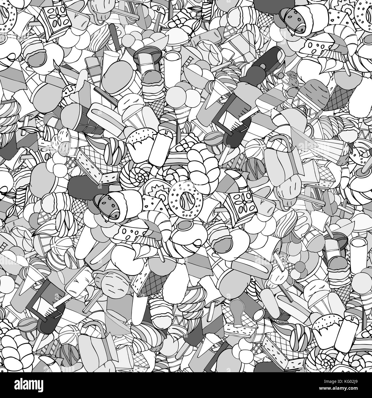 Seamless pattern with ice cream. Vector illustration Stock Vector