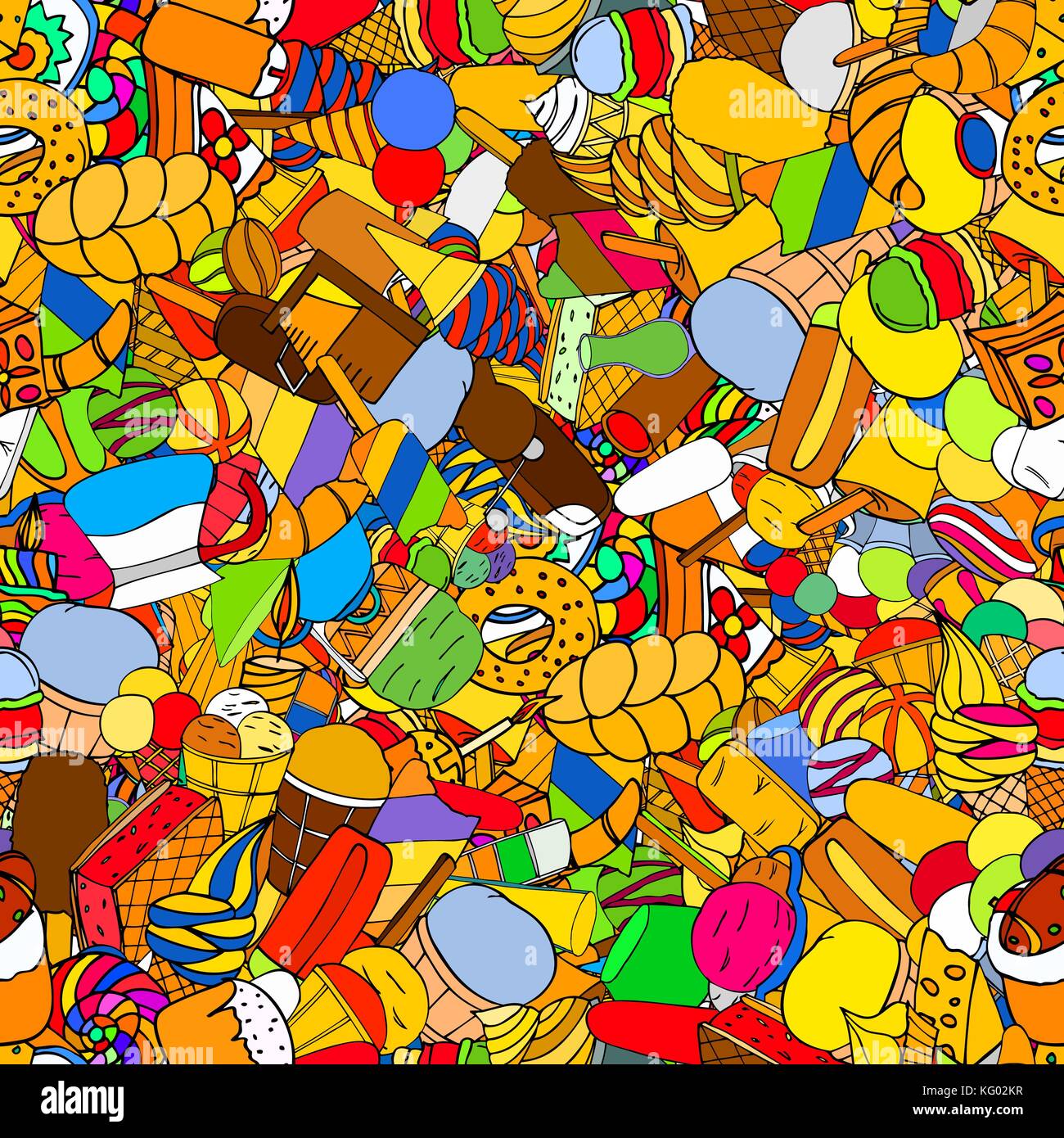 Seamless pattern with ice cream. Vector illustration Stock Vector Image ...