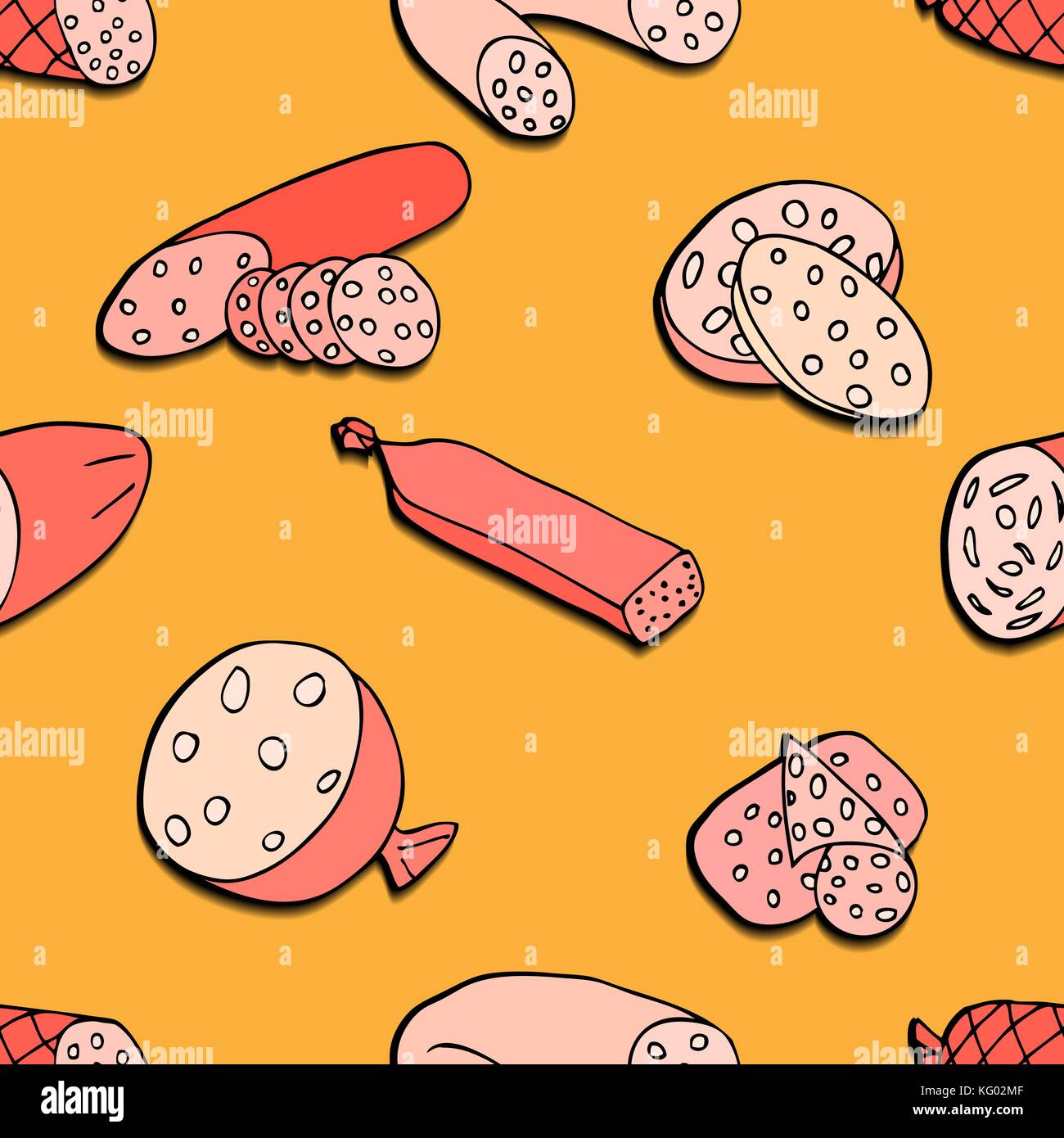 Seamless pattern with meat products. Vector illustration Stock Vector ...