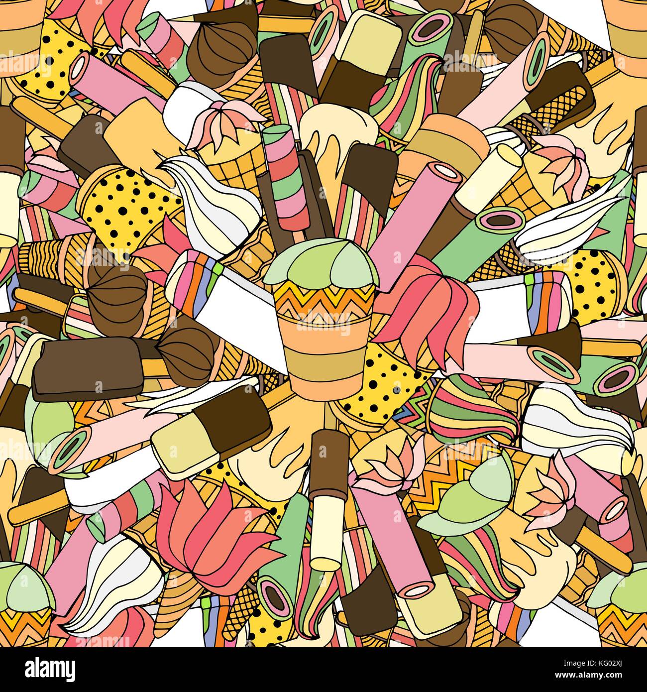 Seamless pattern with ice cream. Vector illustration Stock Vector Image ...