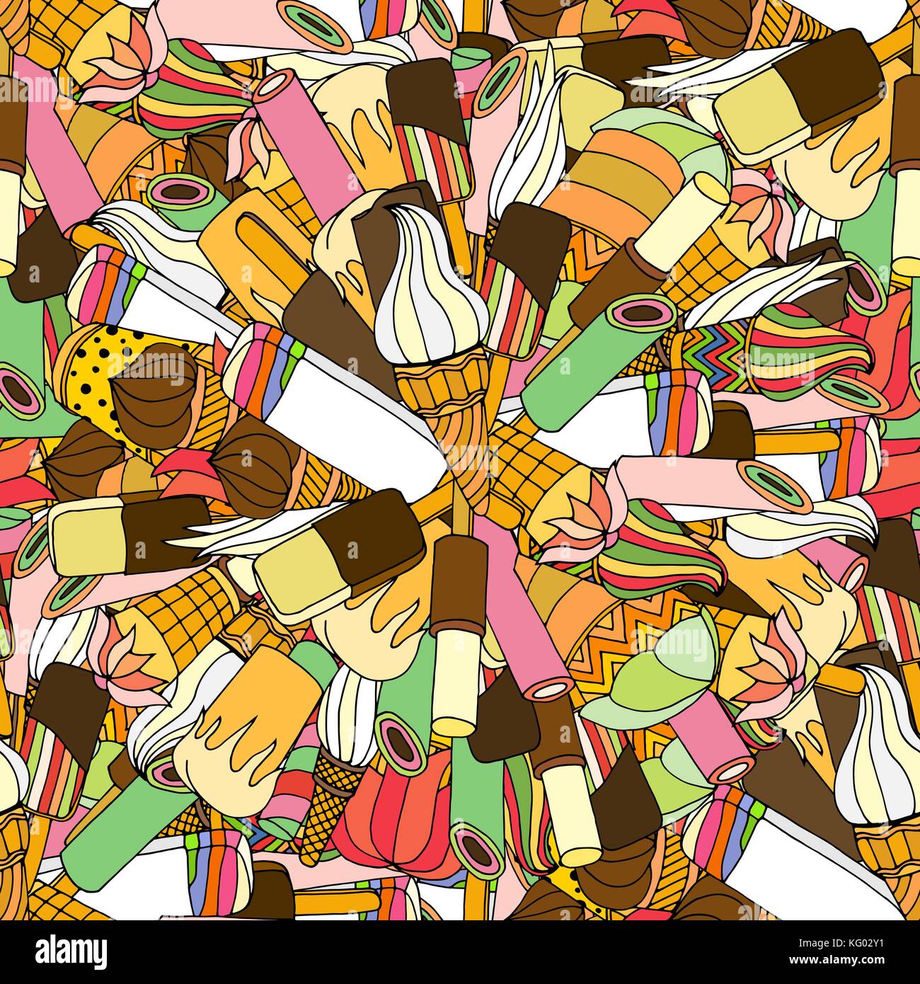 Seamless pattern with ice cream. Vector illustration Stock Vector Image ...