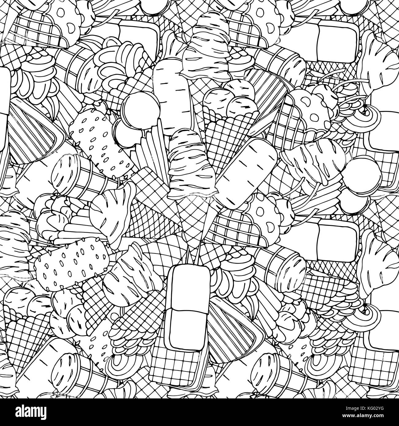 Seamless pattern with ice cream. Vector illustration Stock Vector Image ...