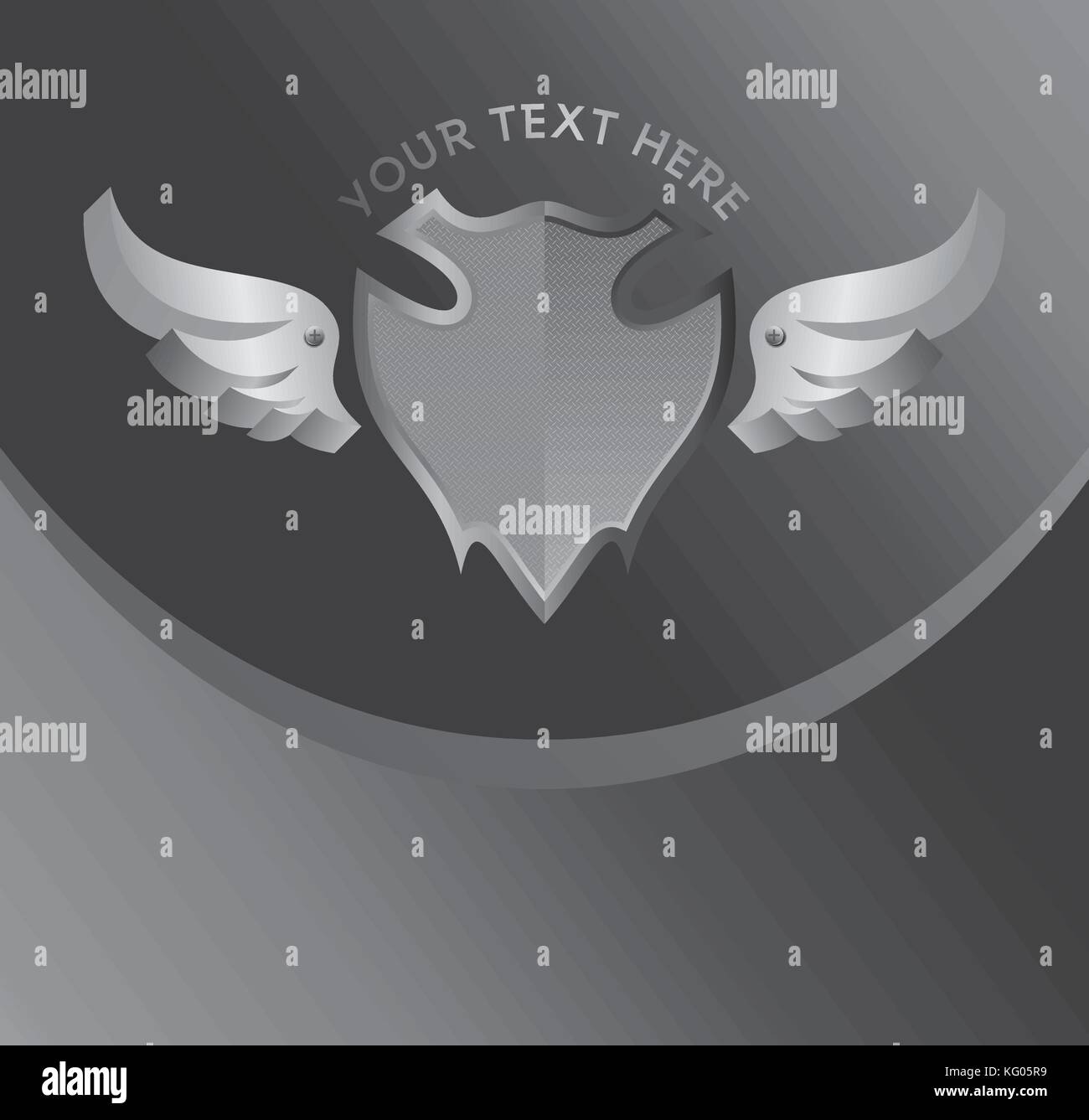 silver shield and wing theme vector illustration Stock Vector Image ...