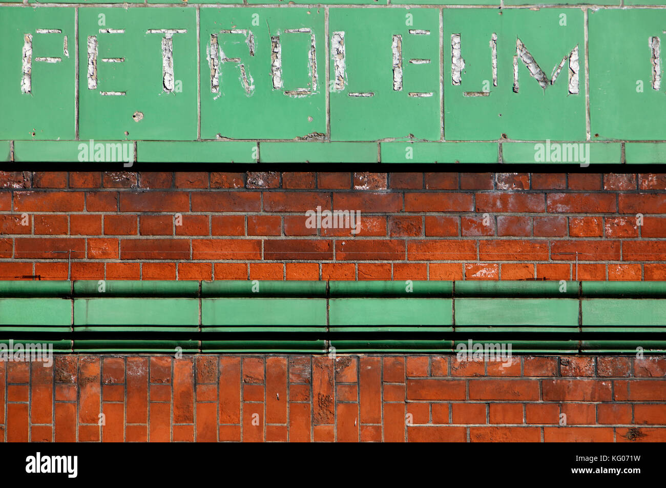 Tiled frontage to Chalk Farm Garage (now Bibendum) on Regent's Park Road, Primrose Hill, London, UK Stock Photo