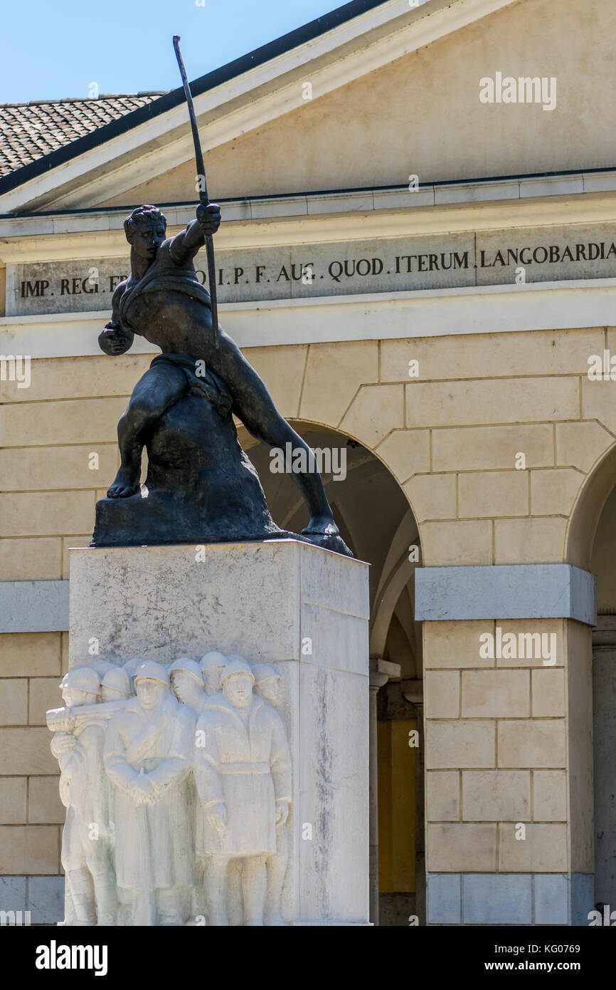 Statue on Piazza Trento e Trieste in Crema, Italy Stock Photo