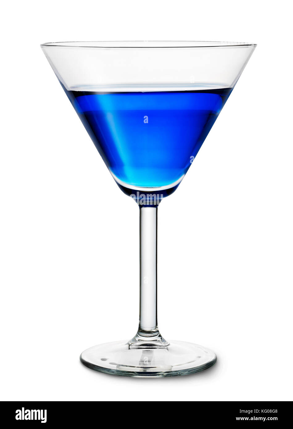 blue cocktail in glass isolated on white Stock Photo Alamy