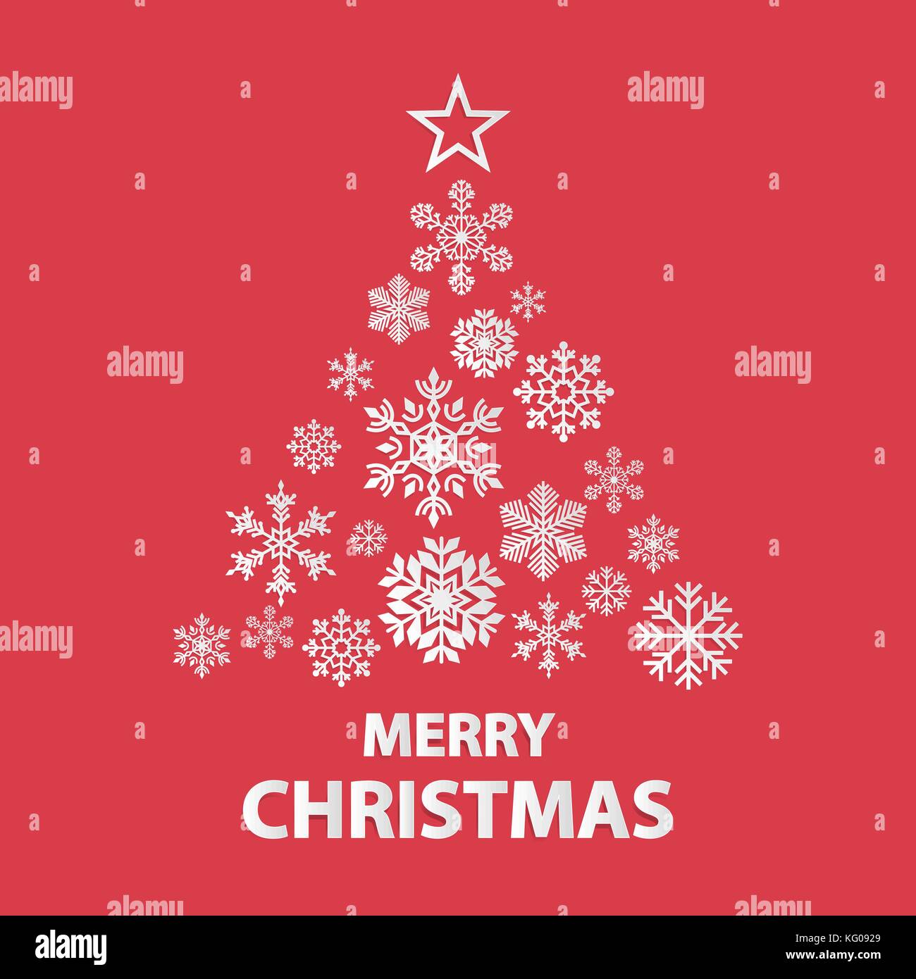 Merry Christmas and Happy New Year greeting card. Snowflake with ...
