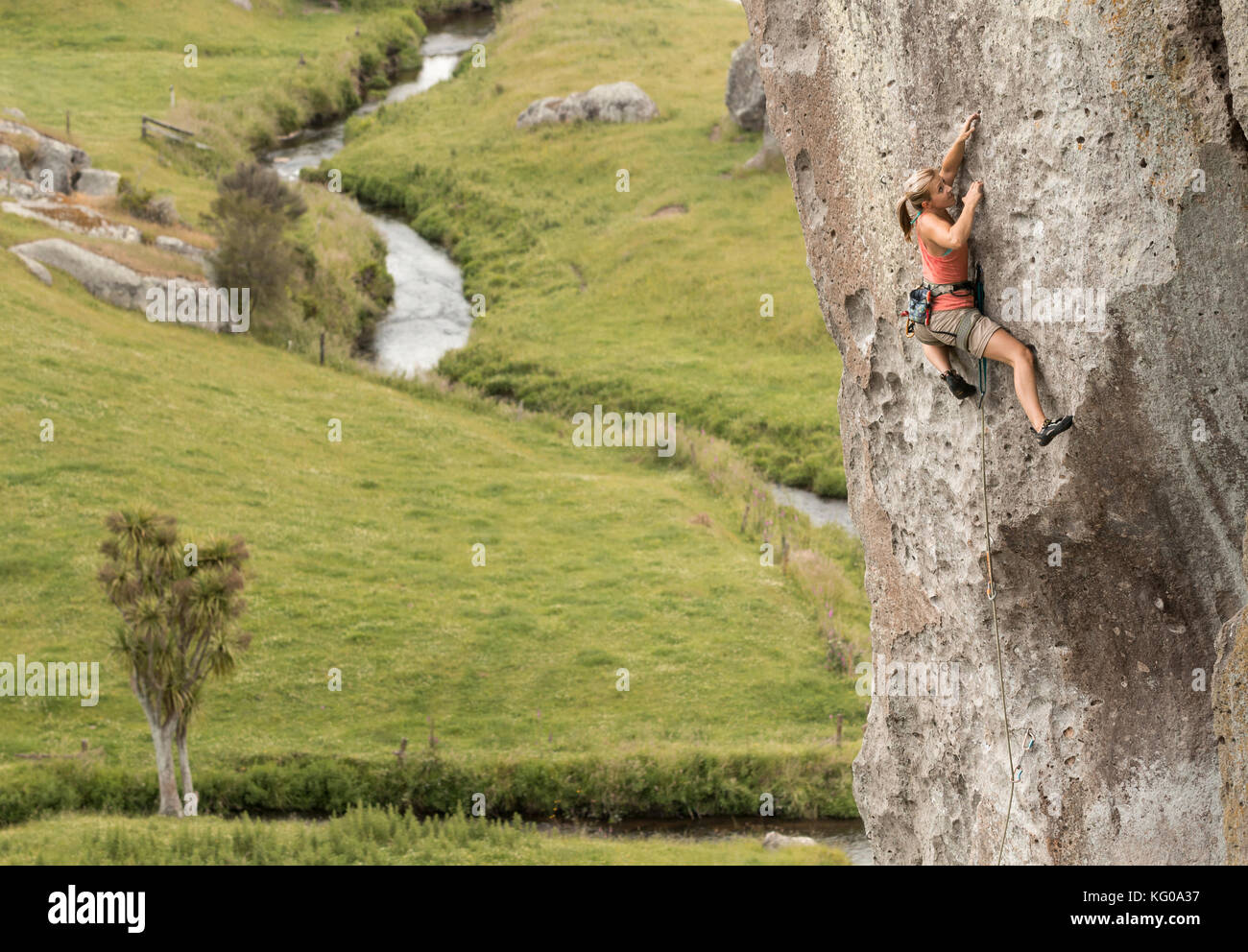 Rock climbing at Froggatt Edge, New Zealand Stock Photo - Alamy