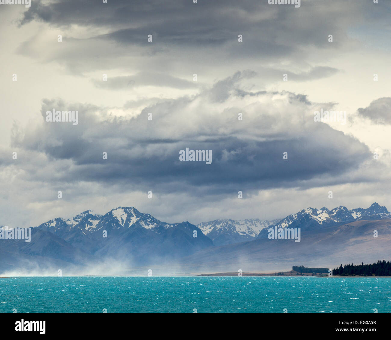 Dramatic clouds over Lake Tekapo, South Island, New Zealand Stock Photo ...