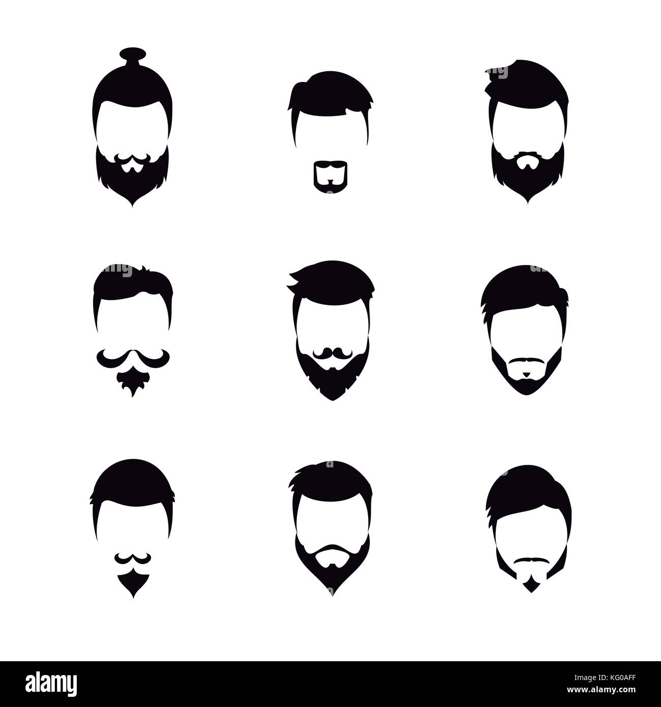 Hipster beard hair and accesories Stock Vector Image & Art - Alamy
