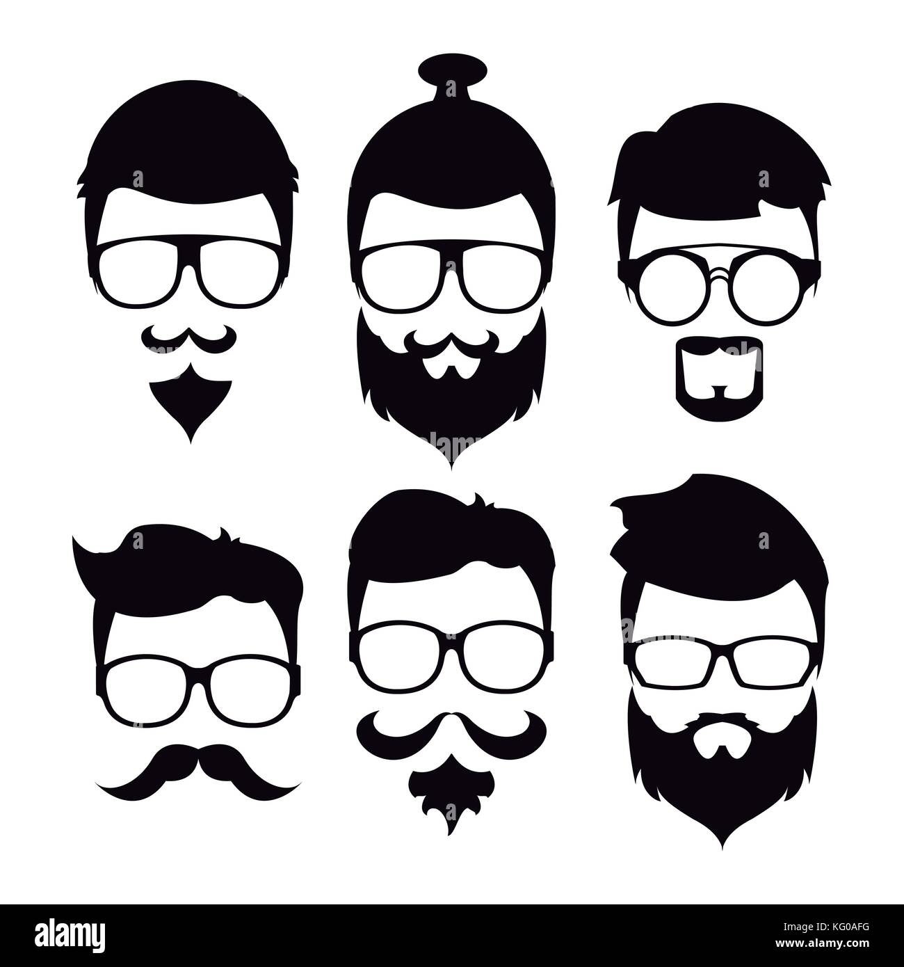 Hipster beard hair and accesories Stock Vector Image & Art - Alamy