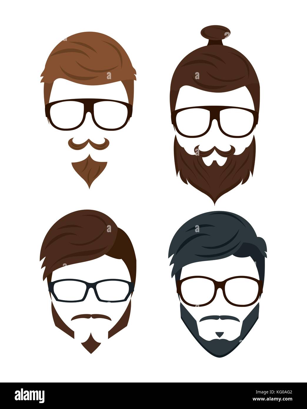 Hipster beard hair and accesories Stock Vector Image & Art - Alamy