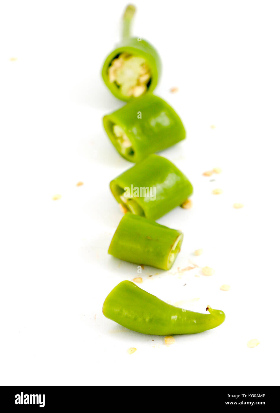 green chili pepper isolated on white background Stock Photo - Alamy