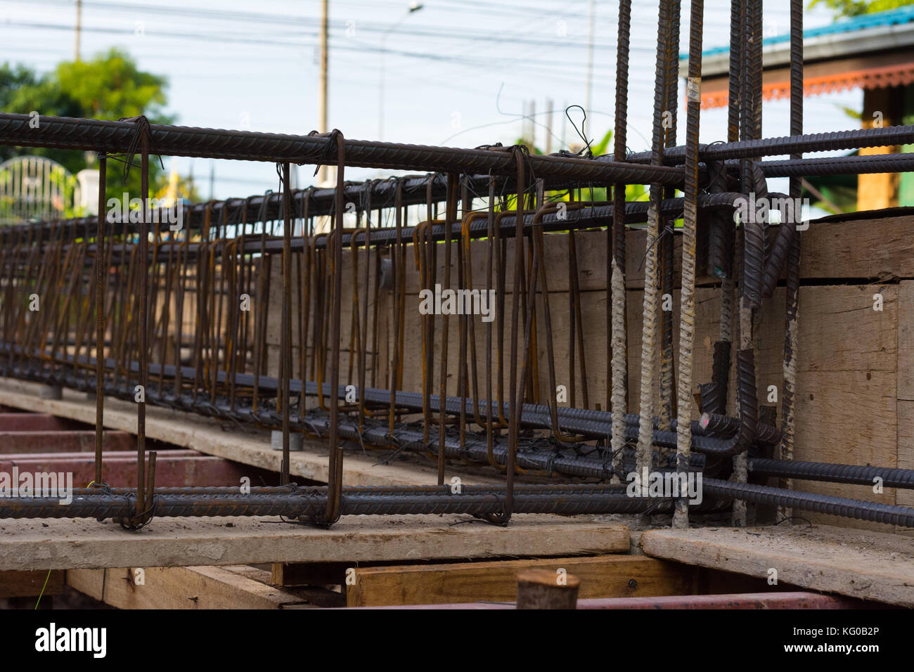steel bar reinforcement concrete for construction Stock Photo