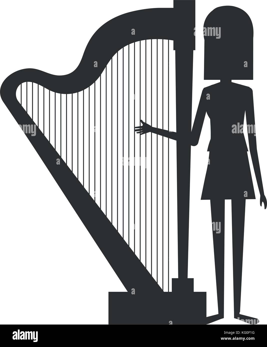 woman playing harp character Stock Vector Image &amp; Art - Alamy