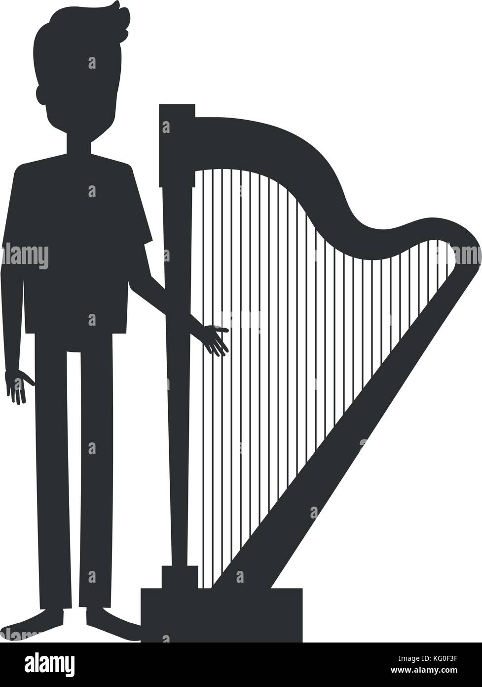 Harpa Player Vector man playing harp character Stock Vector Image & Art - Alamy