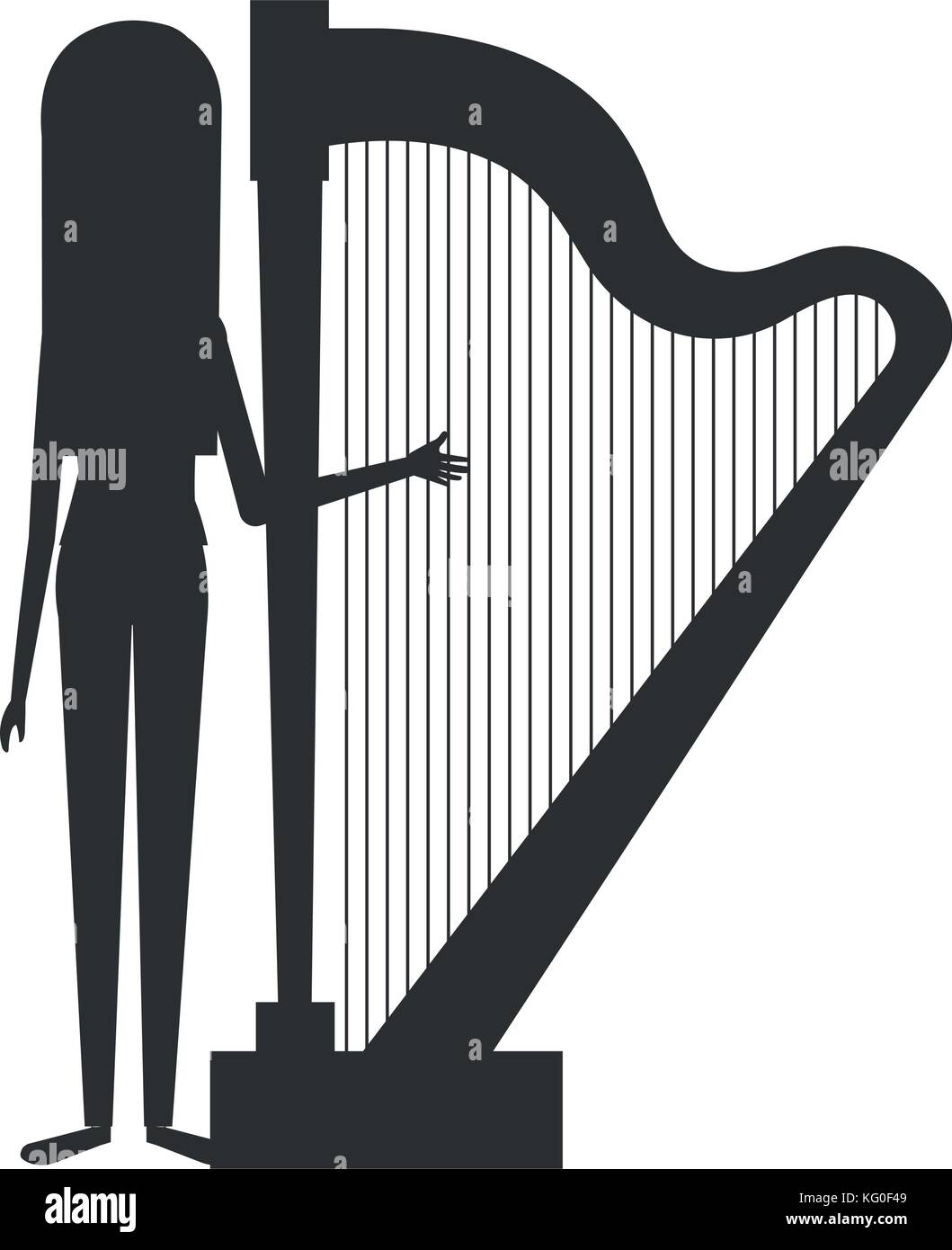 woman playing harp character Stock Vector Image &amp; Art - Alamy