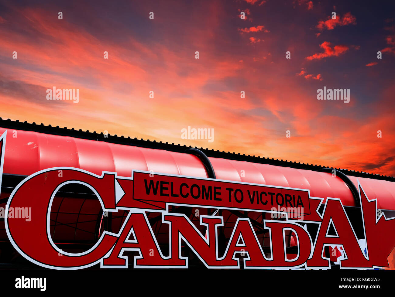 Sign to Victoria British Columbia Canada Stock Photo Alamy