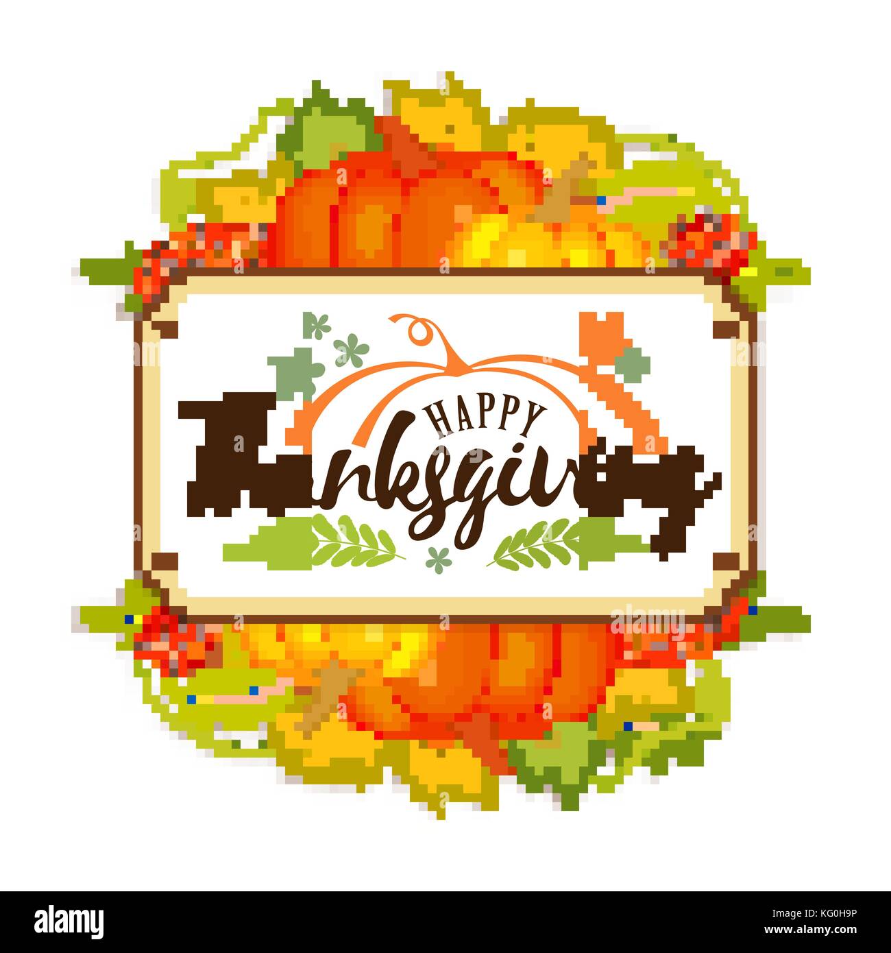 Watercolor design style Happy Thanksgiving Day logotype, badge or icon. Happy Thanksgiving Day logo template. Happy Thanksgiving banner, flyer Stock Vector
