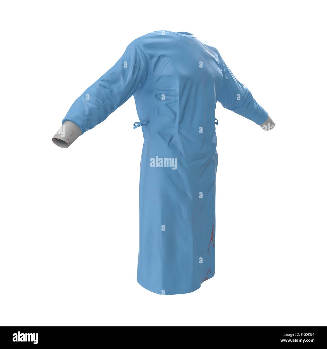Doctor lab blue coat isolated on a white 3D Illustration Stock Photo