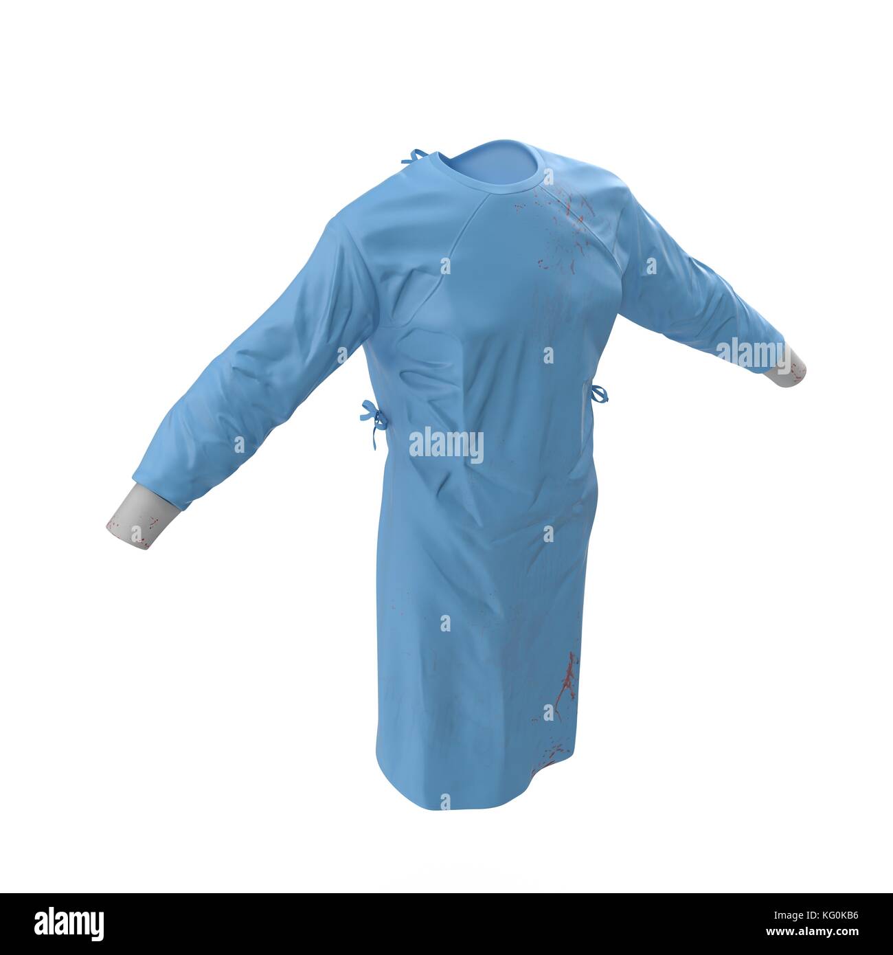Doctor lab blue coat isolated on a white 3D Illustration Stock Photo