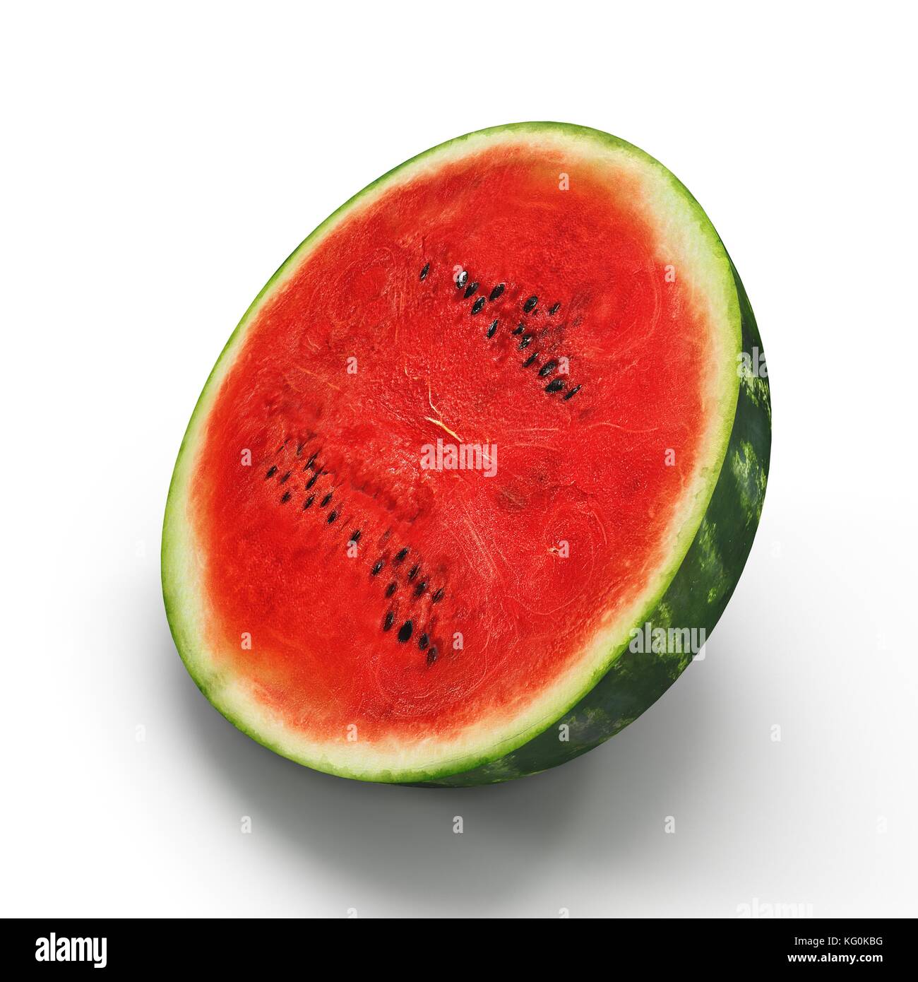 Watermelon slice isolated on white 3D Illustration Stock Photo - Alamy