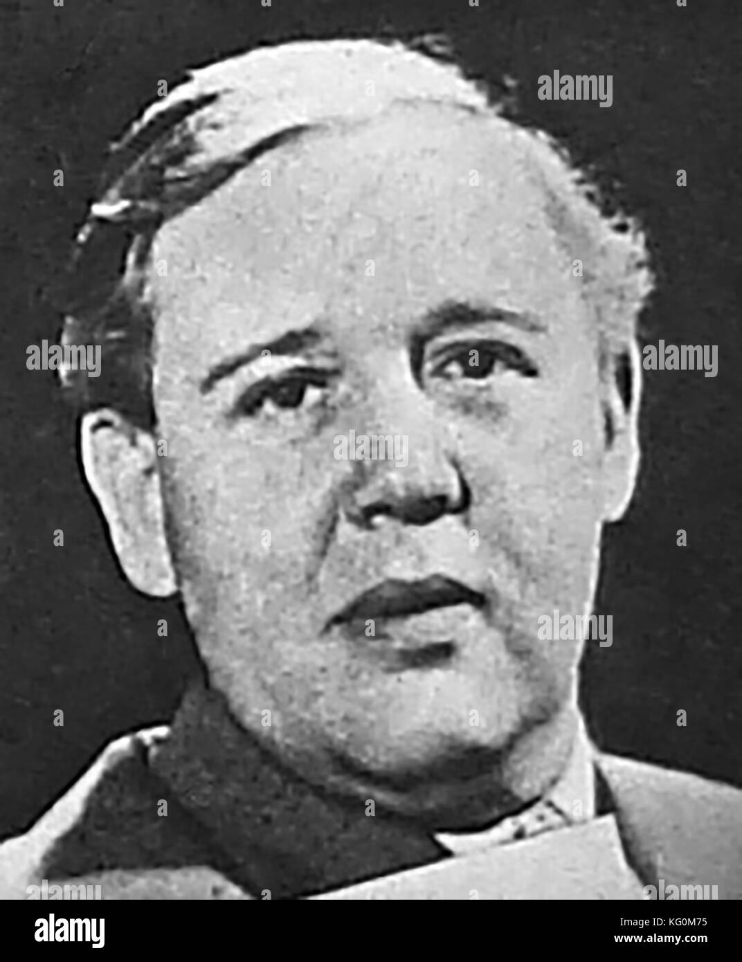 Portrait of Charles Laughton former   English stage and film actor, director, producer and screenwriter. Born Scarborough, North Yorkshire, England Stock Photo