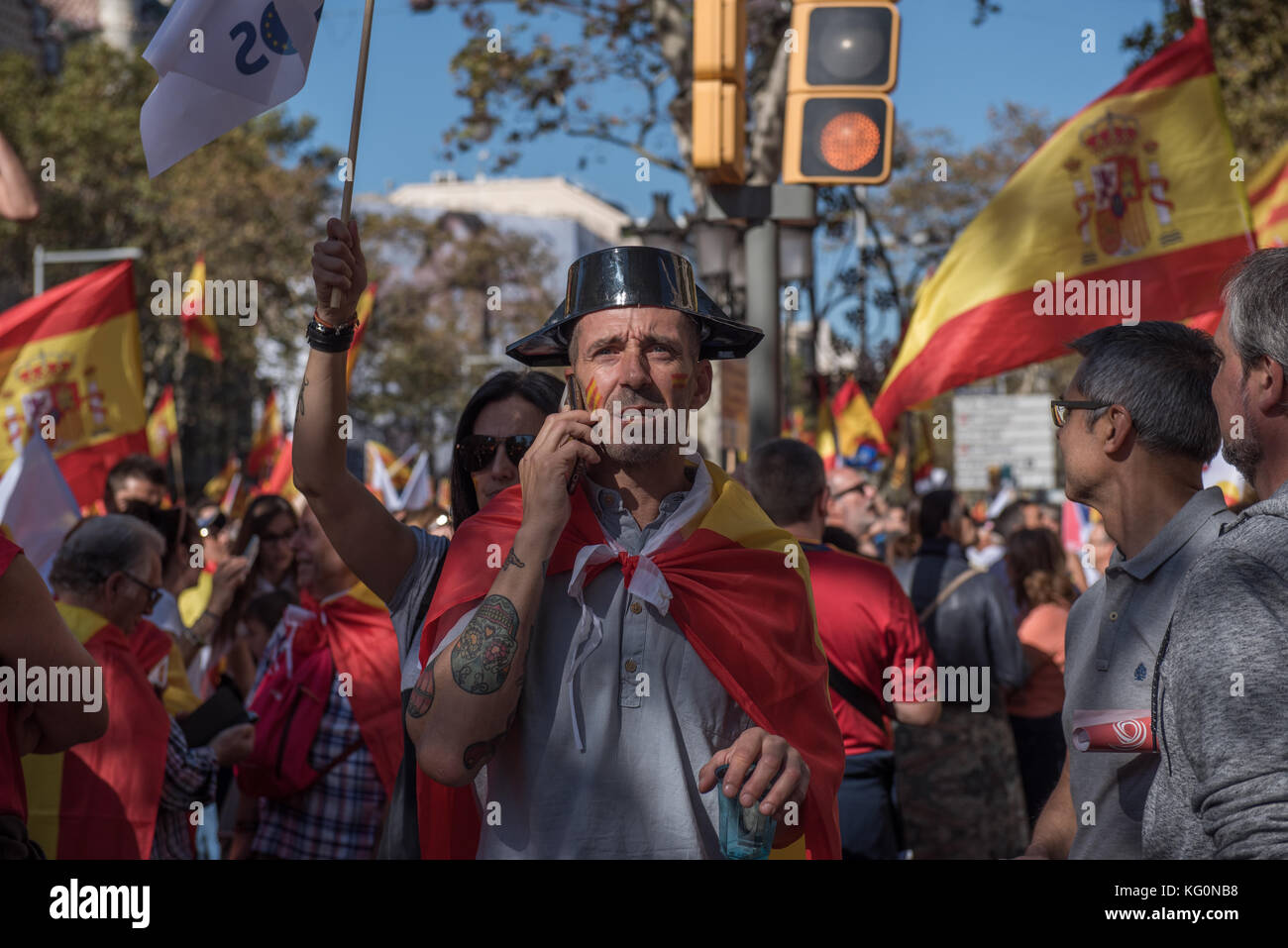 protesting people in Barcelona, Spanish, Espana, Spain, Catalonia Stock ...