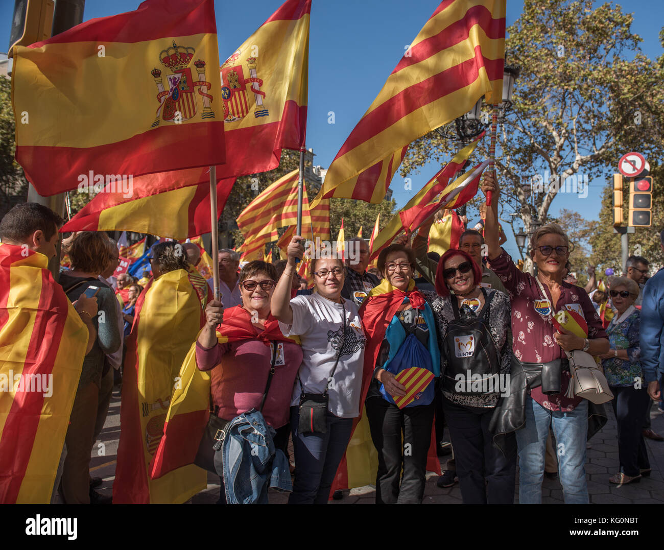 protesting people in Barcelona, Spanish, Espana, Spain, Catalonia Stock ...