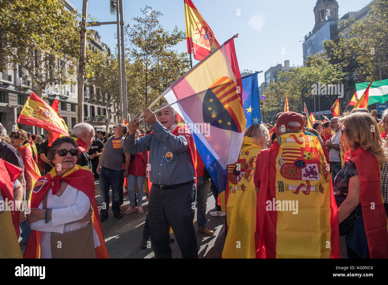 protesting people in Barcelona, Spanish, Espana, Spain, Catalonia Stock ...