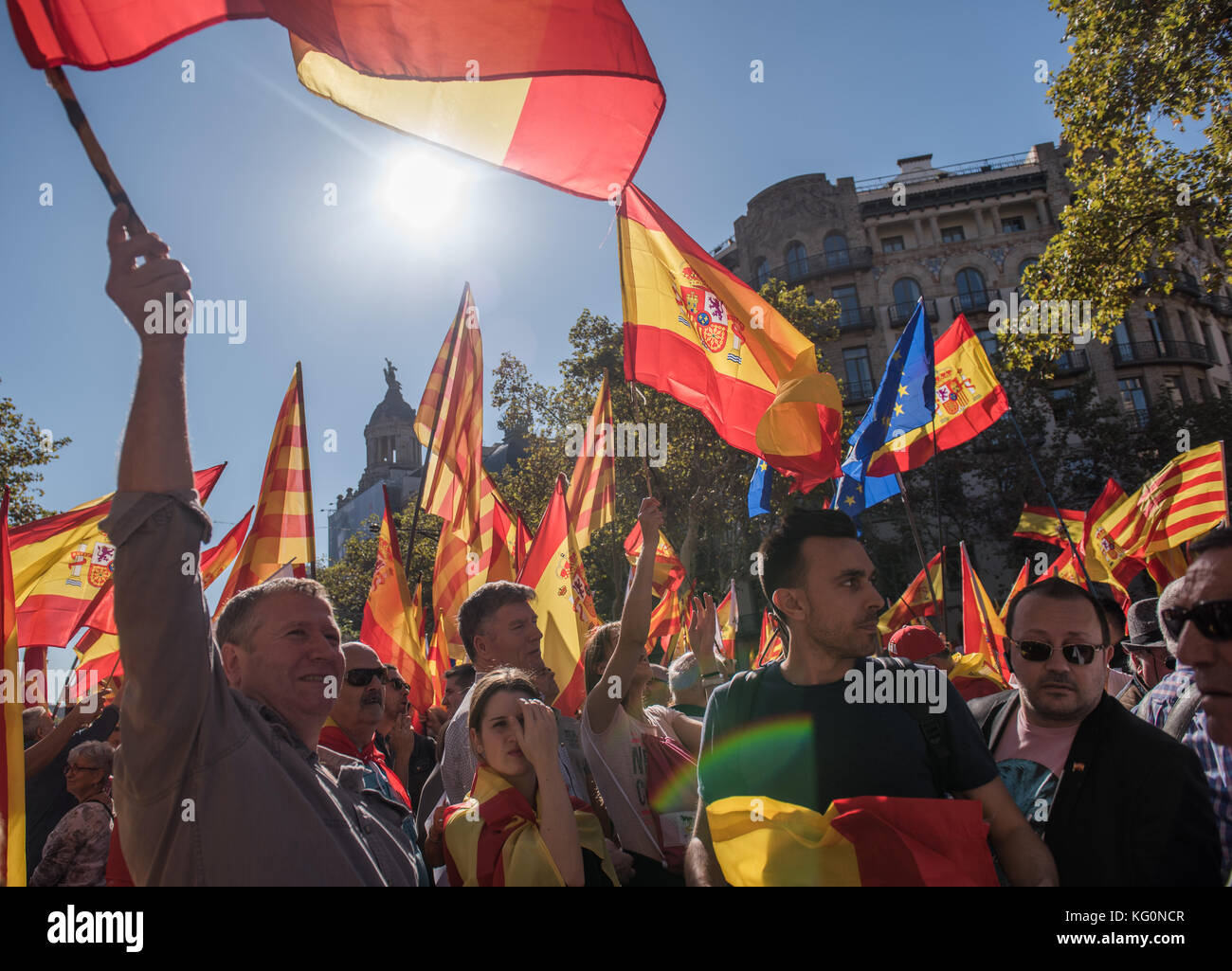 protesting people in Barcelona, Spanish, Espana, Spain, Catalonia Stock ...