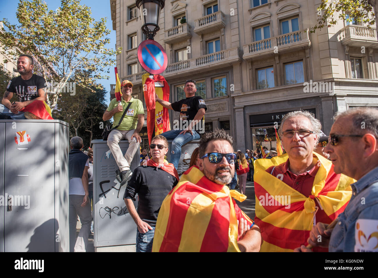protesting people in Barcelona, Spanish, Espana, Spain, Catalonia Stock ...