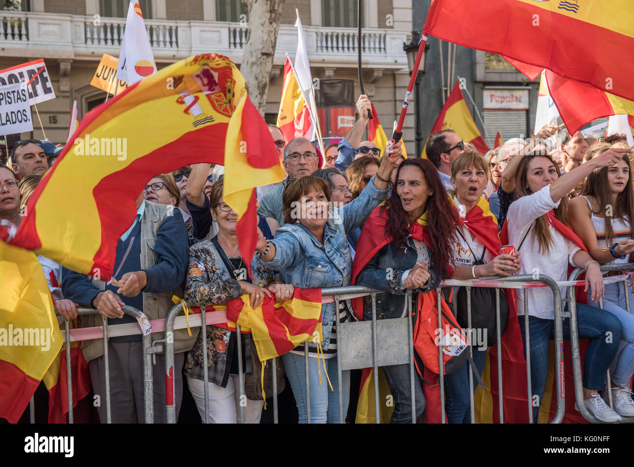 protesting people in Barcelona, Spanish, Espana, Spain, Catalonia Stock ...