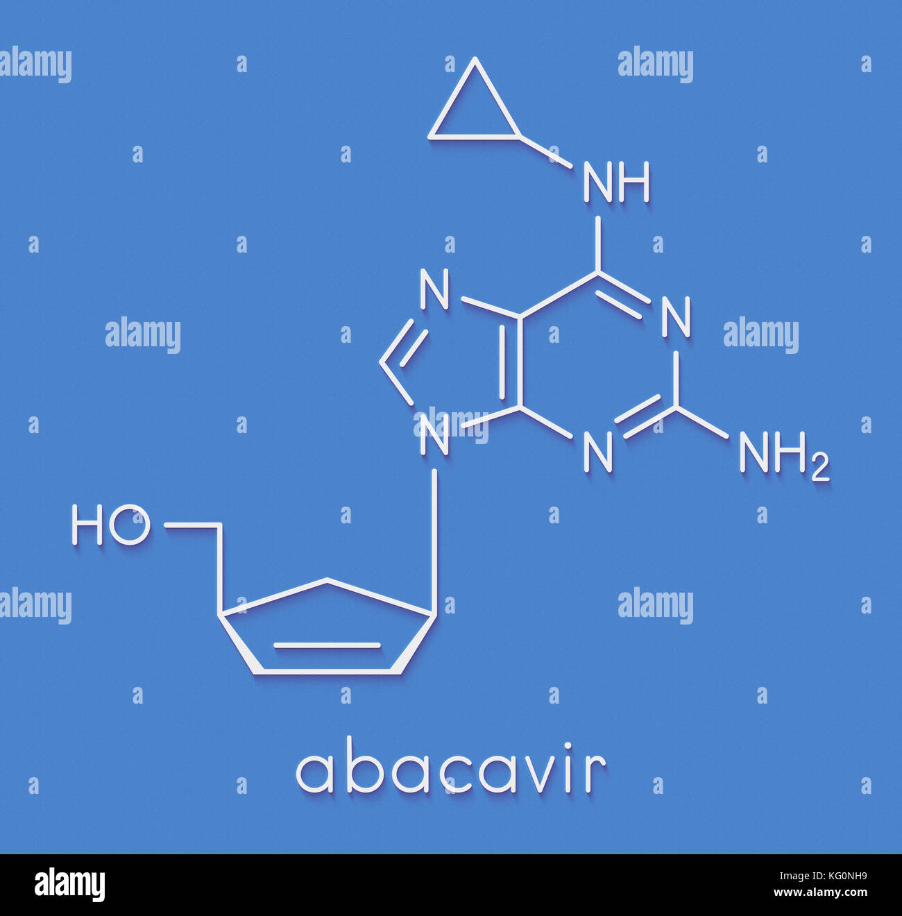 Abacavir (ABC) reverse transcriptase inhibitor drug. Used in treatment