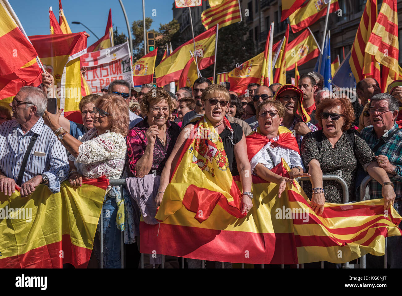 protesting people in Barcelona, Spanish, Espana, Spain, Catalonia Stock ...