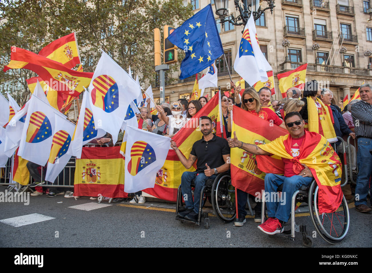 protesting people in Barcelona, Spanish, Espana, Spain, Catalonia Stock ...