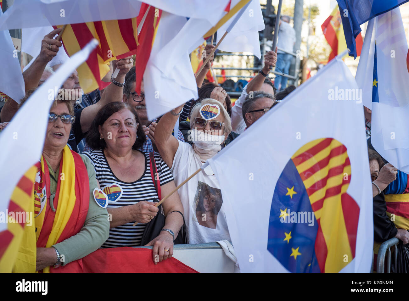 protesting people in Barcelona, Spanish, Espana, Spain, Catalonia Stock ...