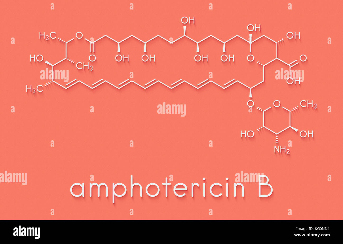 Amphotericin B Antifungal Drug Molecule. Skeletal Formula Stock Photo ...