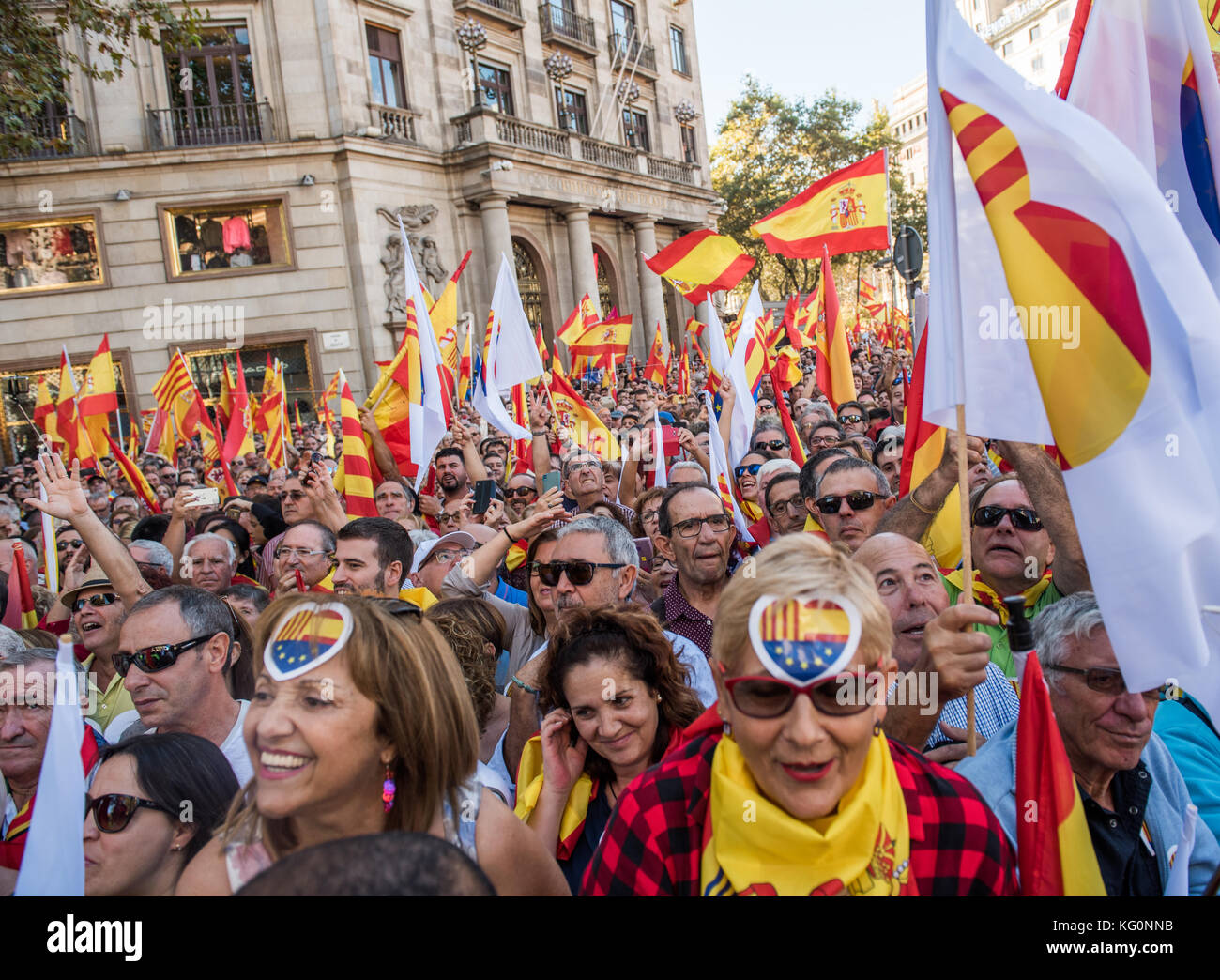 protesting people in Barcelona, Spanish, Espana, Spain, Catalonia Stock ...