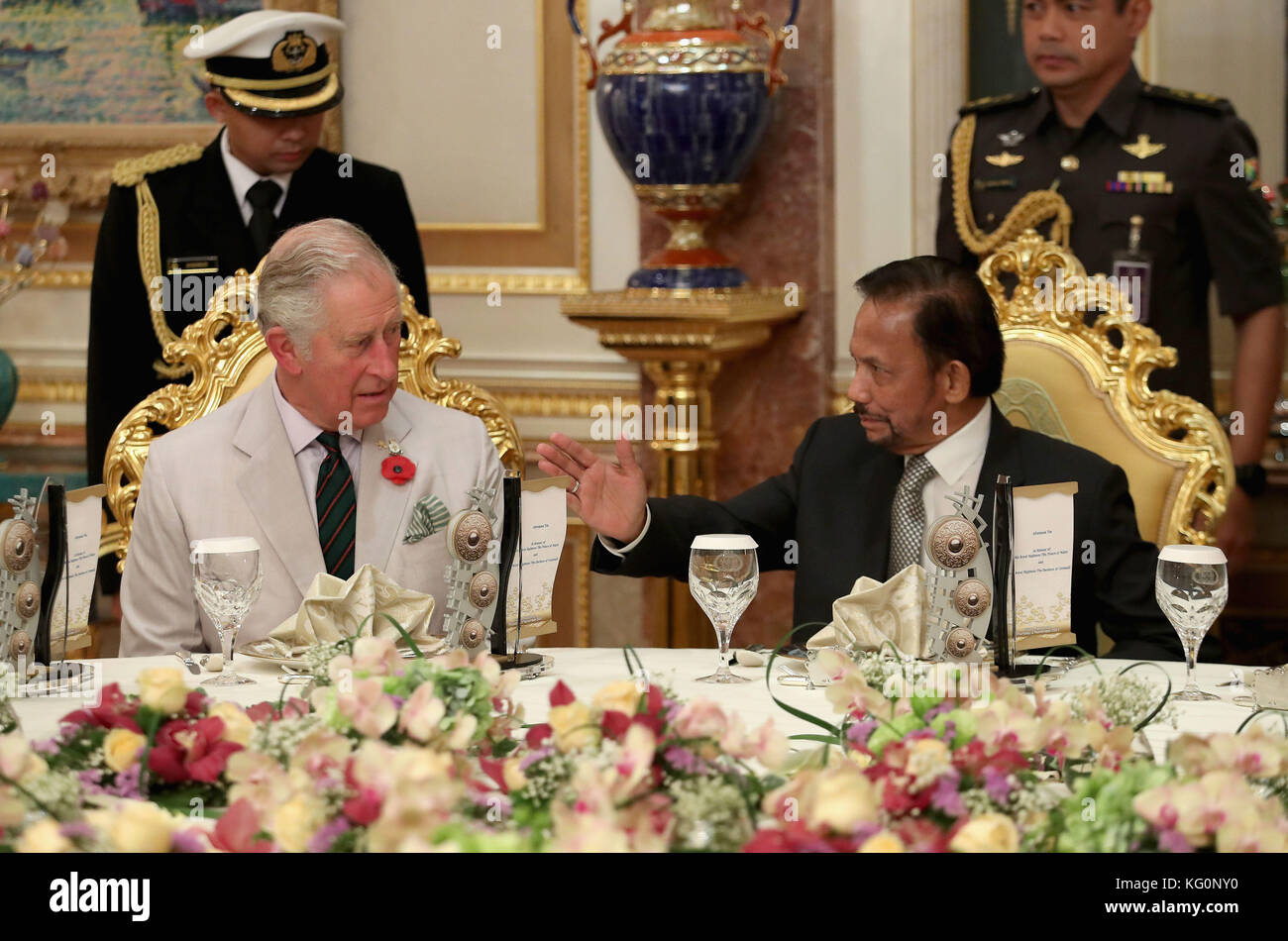 The Prince Of Wales And The Sultan Of Brunei Attend A High Tea At The Sultan Of Brunei S Palace In Bandar Seri Begawan Brunei Stock Photo Alamy