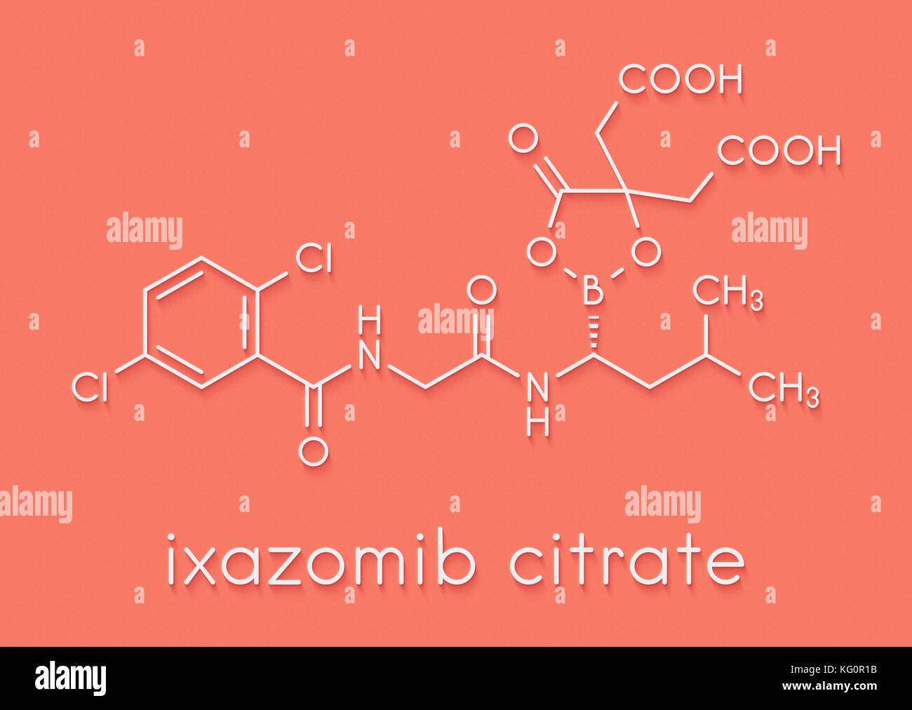 Ixazomib citrate multiple myeloma drug molecule (proteasome inhibitor