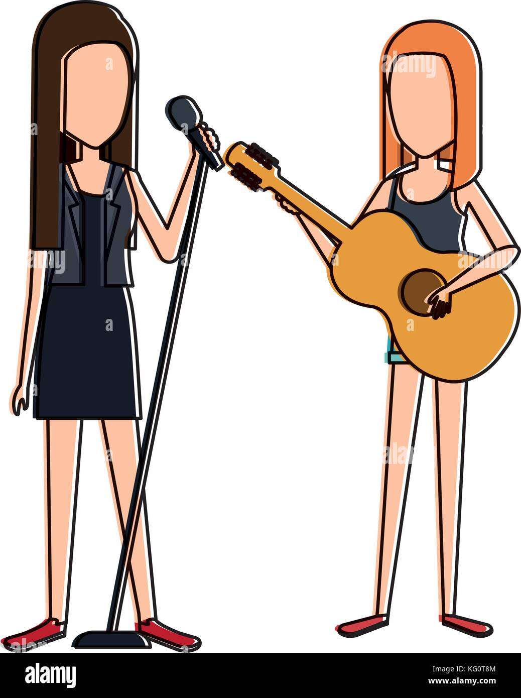 women singing and playing guitar Stock Vector Image & Art - Alamy