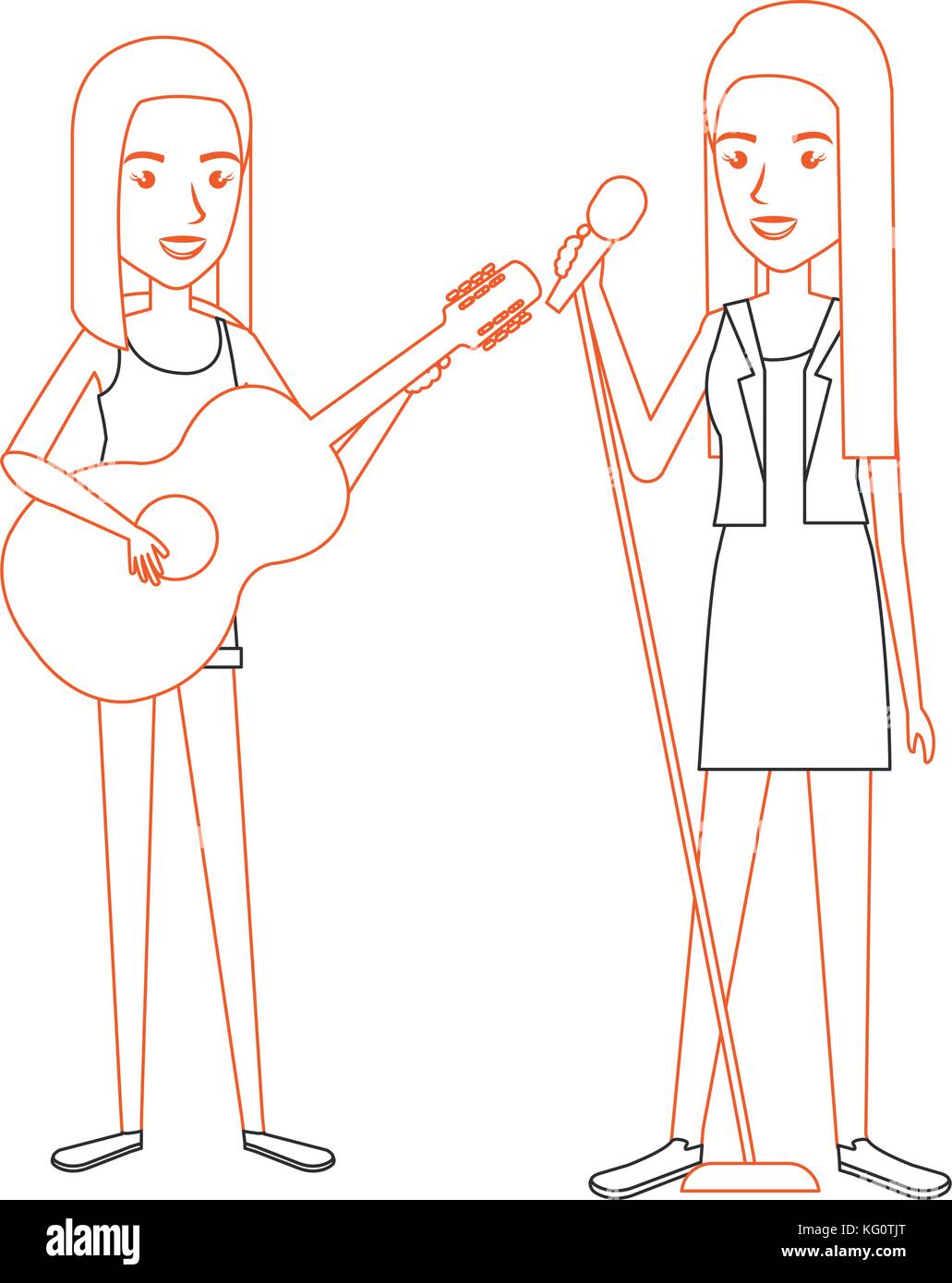 women singing and playing guitar Stock Vector Image & Art - Alamy