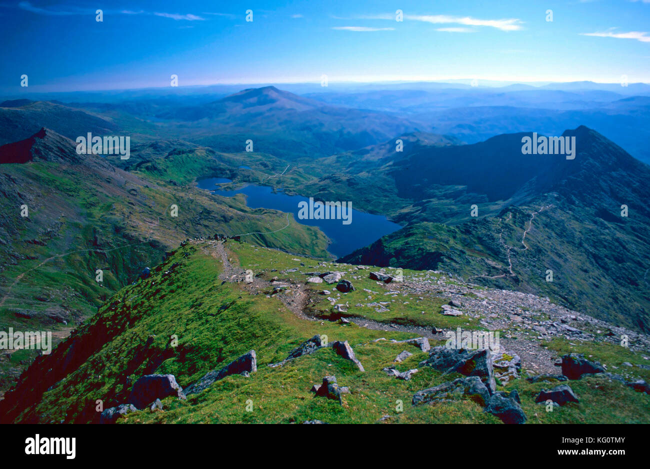 View from Mt.Snowdon,Wales Stock Photo