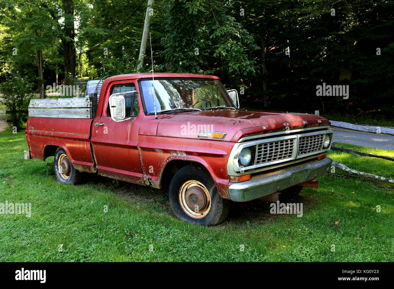 Old pick-up truck Long Island New York Stock Photo