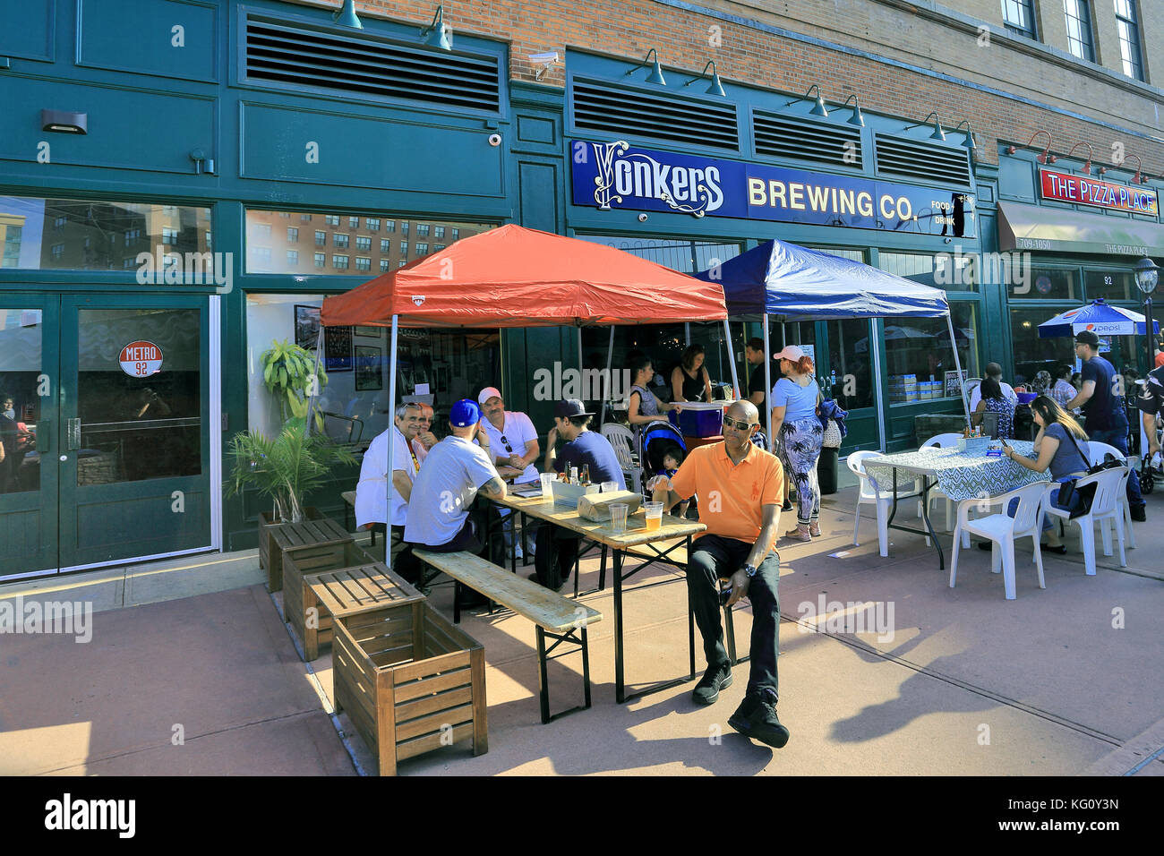Yonkers Brewing Company micro brewery downtown Yonkers New York Stock Photo