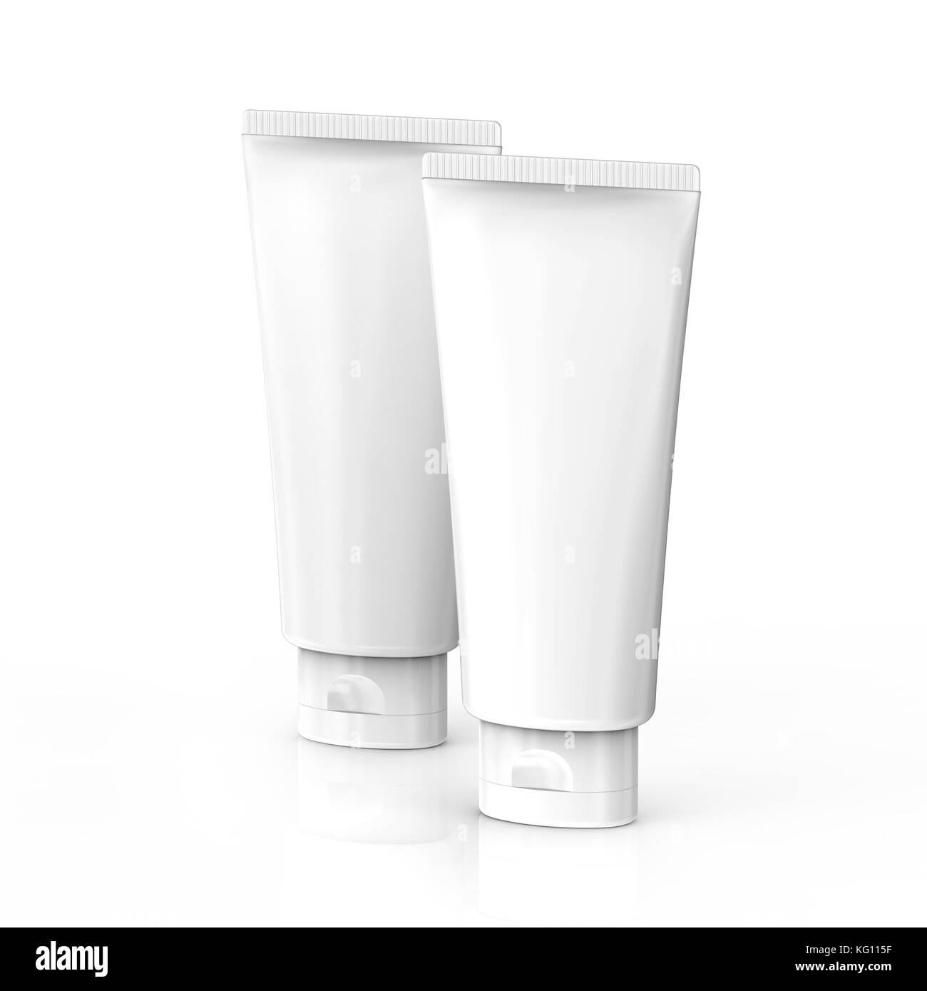 Blank face wash mockup, 3d render cream tube set template isolated on ...