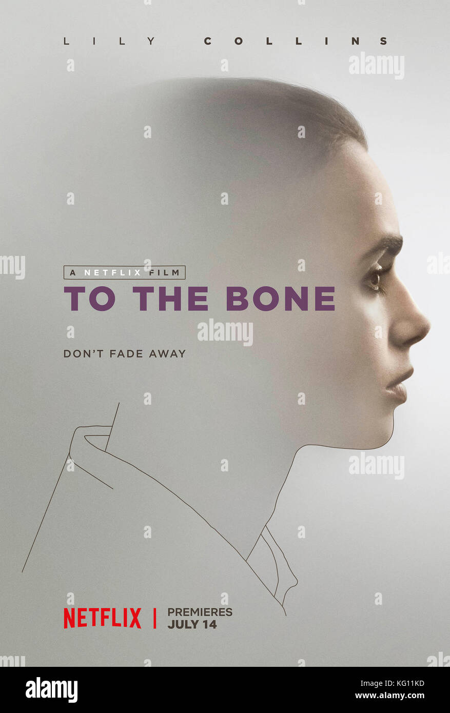 RELEASE DATE: July 14, 2017 TITLE: To The Bone STUDIO: DIRECTOR: Marti Noxon PLOT: A young woman is dealing with anorexia. She meets an unconventional doctor who challenges her to face her condition and embrace life. STARRING: LILY COLLINS. (Credit Image: © AMBI Group/Entertainment Pictures) Stock Photo